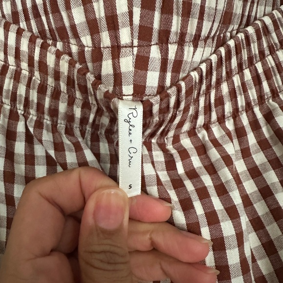 Rylee + Cru Brown and White Gingham Pants - Picture 4 of 5